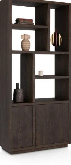 Gijon, roomdivider 100 cm - 4-deuren + 6-niches