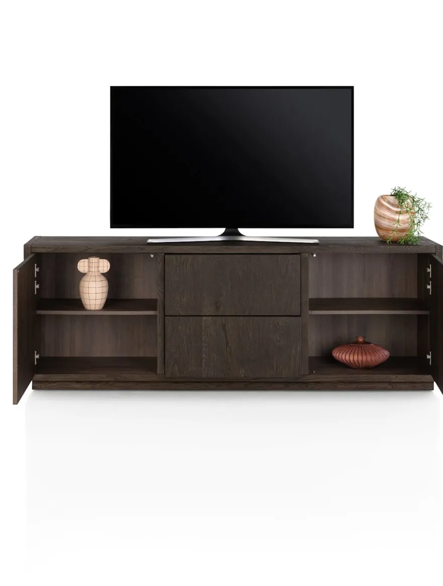 Gijon, tv-dressoir 200 cm - 2-deuren + 2-laden met plint