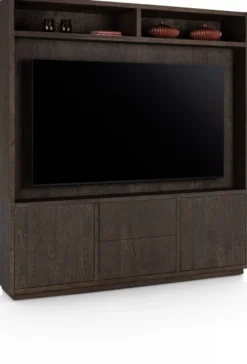 Gijon, tv-kast met opzet 200 cm - 2-deuren + 2-laden + 2-niches met plint