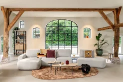 Hendrik, set van 2 salontafels 63 x 120 cm / 62 x 44 cm - fishbone - natural