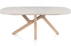 Himalaya, Eetkamertafel 210 x 120 cm. - houten poten / keramiek blad