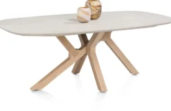 Himalaya, Eetkamertafel 210 x 120 cm. - houten poten / keramiek blad