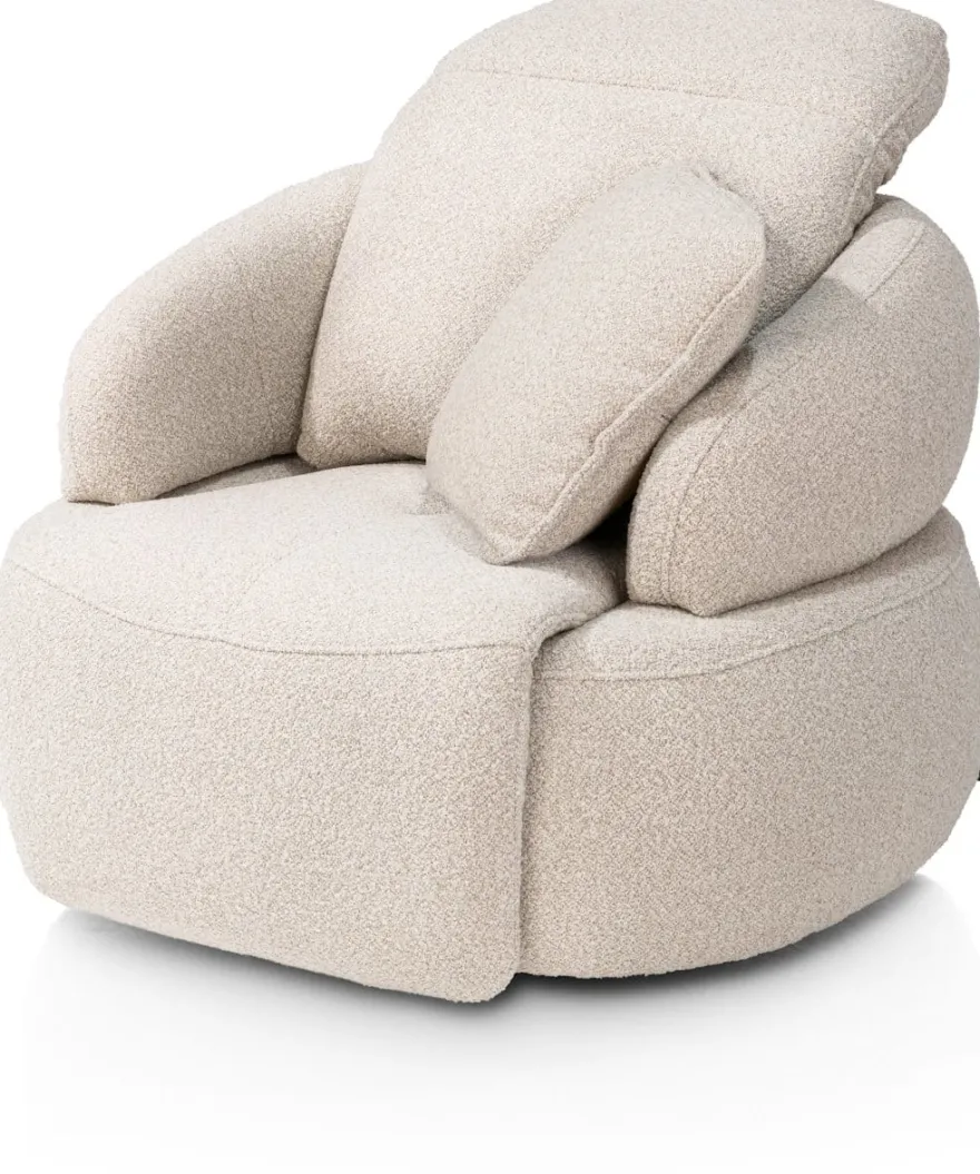 Hollywood, homecinema draaifauteuil - incl. accu - stof Cloudy - Olijf