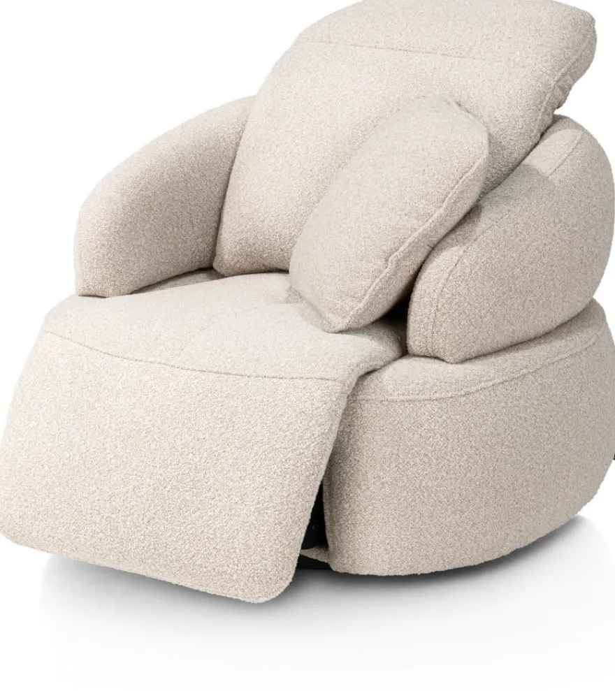 Hollywood, homecinema draaifauteuil - incl. accu - stof Cloudy - Olijf