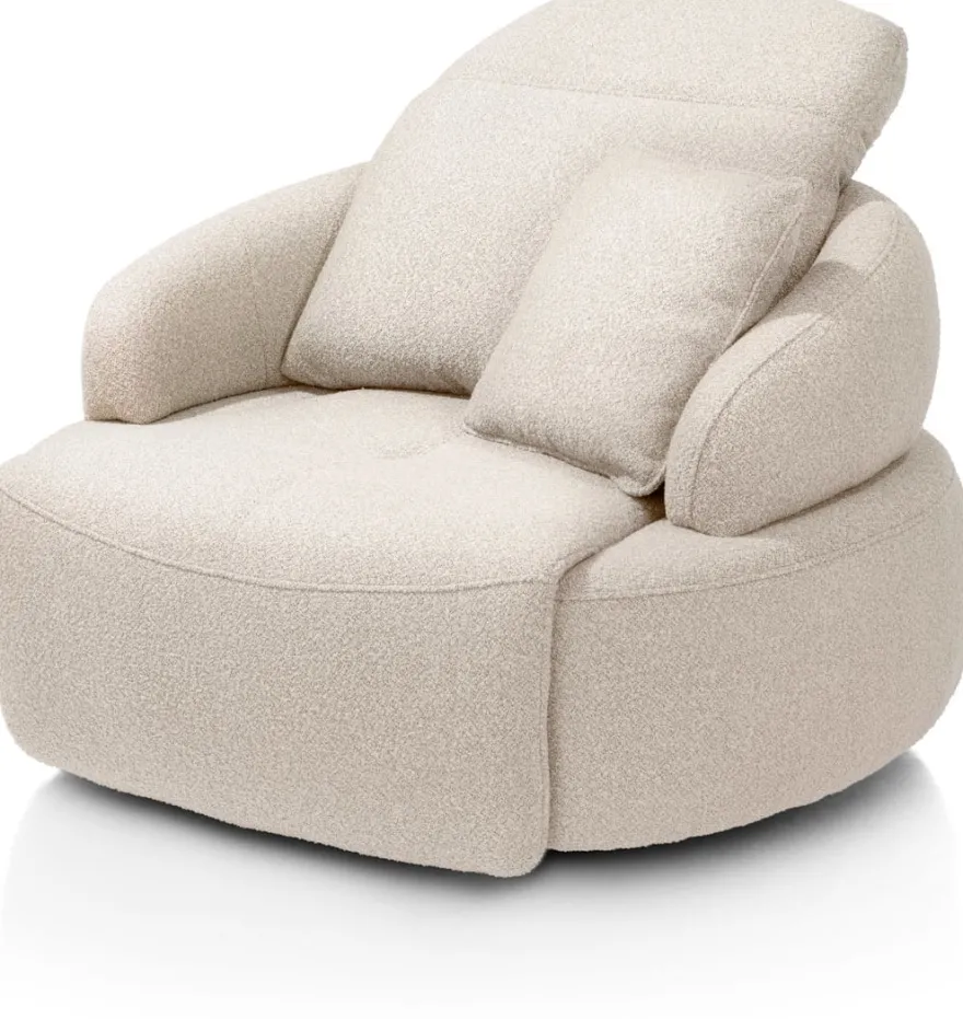 Hollywood, homecinema draaifauteuil XL - incl. accu - stof Cloudy - beige