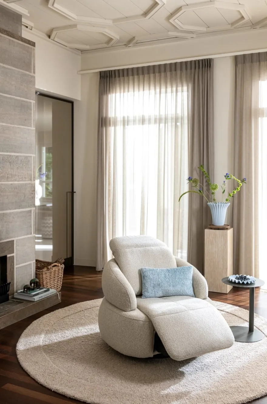 Hollywood, homecinema draaifauteuil - stof Cloudy - Olijf