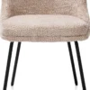 Isaac, eetkamerstoel - 4-pootjes - rough off black - stof Derby - beige