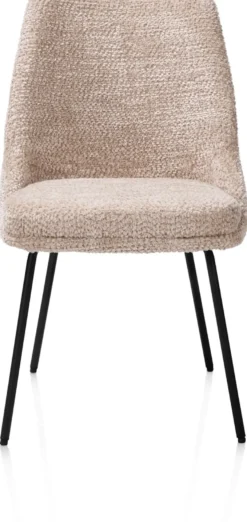 Isaac, eetkamerstoel - 4-pootjes - rough off black - stof Derby - beige