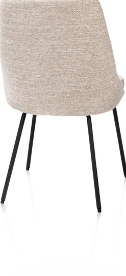 Isaac, eetkamerstoel - 4-pootjes - rough off black - stof Bellini - Creme