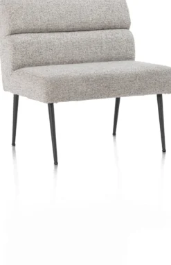 Jace, eetkamerbank 80 cm + pocket - stof Luton - grijs