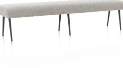 Jace, eetkamerbank 200 cm zonder rug + pocket - stof Luton - grijs