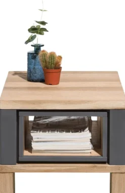 Jardin, bijzettafel 60 x 50 cm + 1-niche - Antraciet