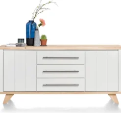 Jardin, dressoir 190 cm - 2-deuren + 3-laden - Antraciet