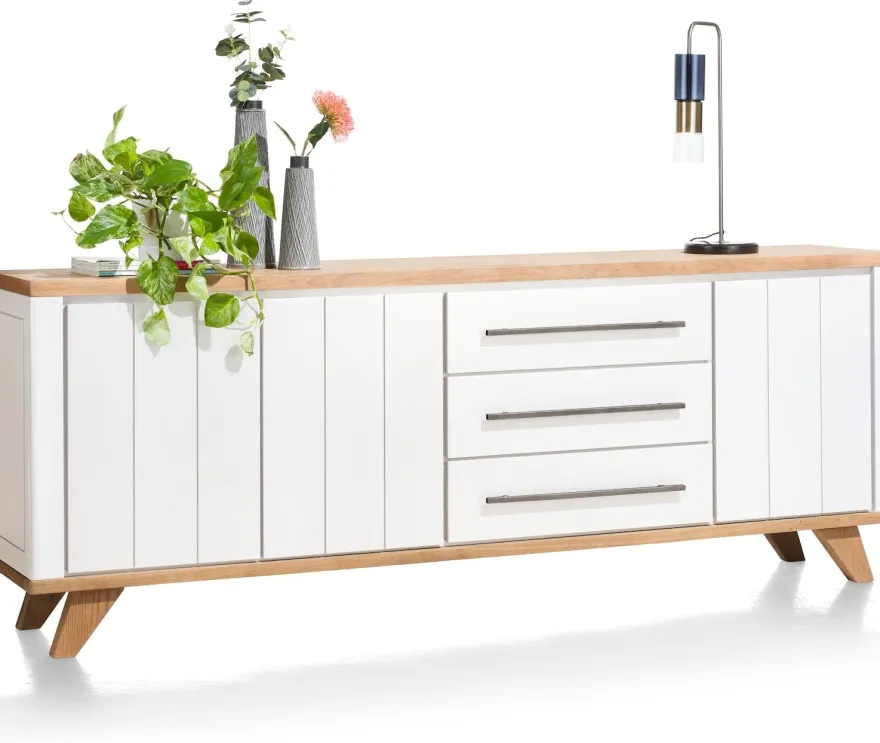 Jardin, dressoir 230 cm - 3-deuren + 3-laden - Antraciet