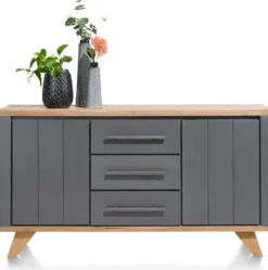 Jardin, dressoir 160 cm - 2-deuren + 3-laden - Antraciet
