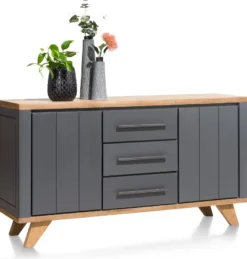 Jardin, dressoir 160 cm - 2-deuren + 3-laden - Antraciet
