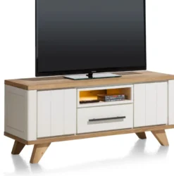 Jardin, lowboard 140 cm - 1-lade + 1-niche + 2-kleppen (+ LED) - Antraciet
