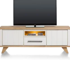 Jardin, lowboard 170 cm - 1-lade + 1-niche + 2-kleppen (+ LED) - Antraciet