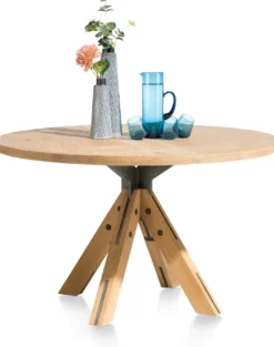 Jardino, eetkamertafel rond 130 cm - centrale poot