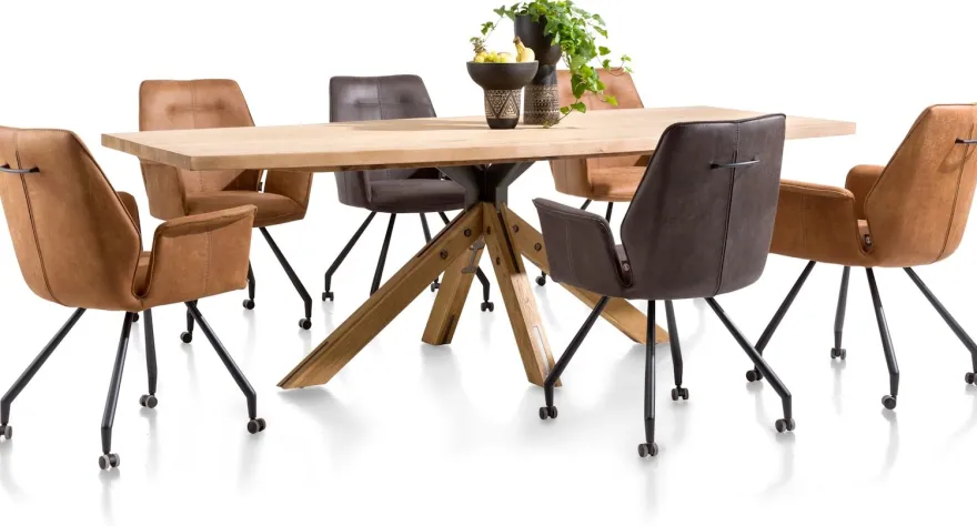 Jardino, eetkamertafel 200 x 100 cm - centrale poot
