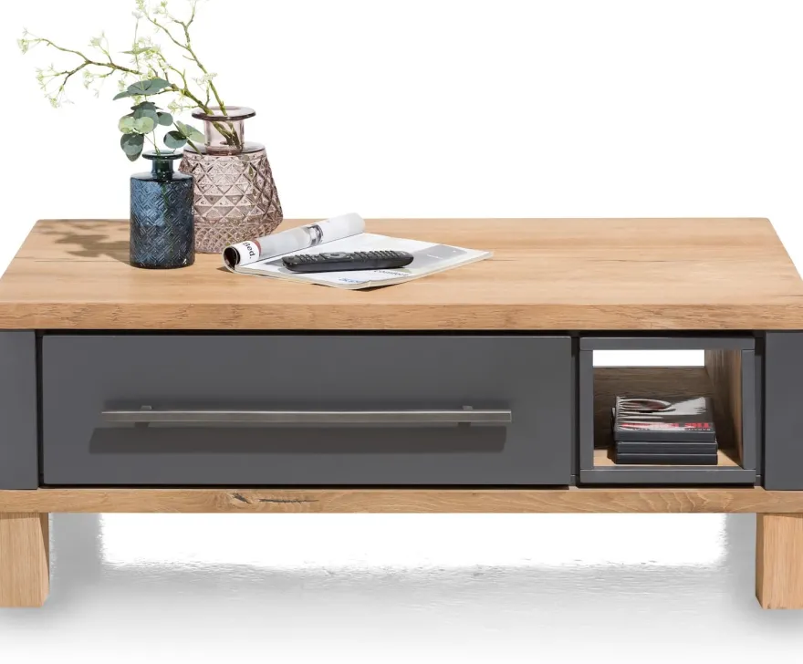Jardin, salontafel 100 x 60 cm + 2-laden + 1-niche - Antraciet