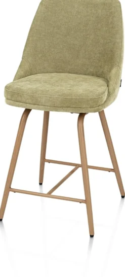 Jaxie, Barstoel stof, draaibaar frame houtstructuur - Groen