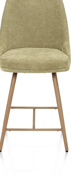 Jaxie, Barstoel stof, draaibaar frame houtstructuur - Groen