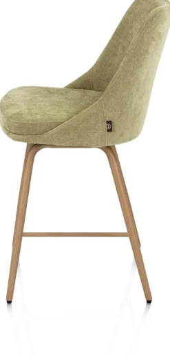 Jaxie, Barstoel stof, draaibaar frame houtstructuur - Groen