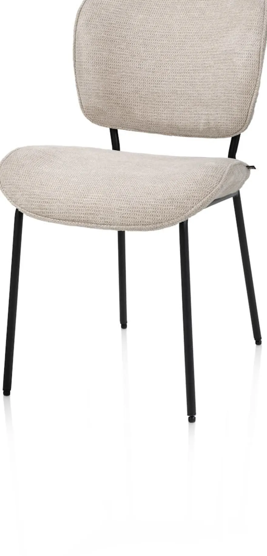 Julia, eetkamerstoel - 4-pootjes - rough off black - stof Vada - beige