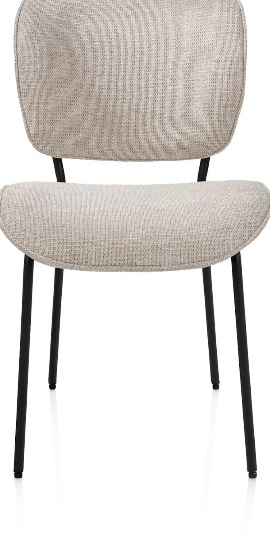 Julia, eetkamerstoel - 4-pootjes - rough off black - stof Vada - beige