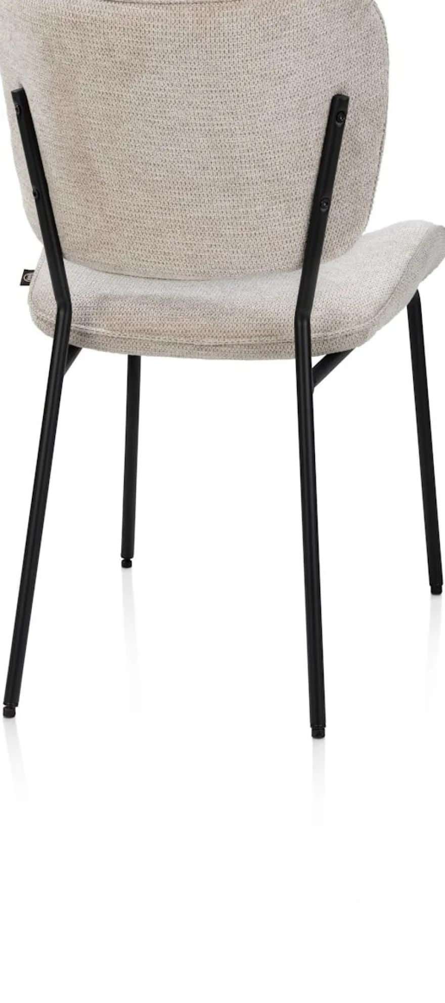 Julia, eetkamerstoel - 4-pootjes - rough off black - stof Vada - beige