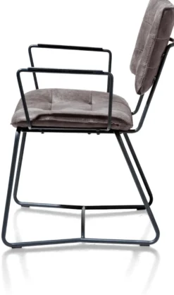 Julien, armstoel - zwart frame - Corsica - antraciet