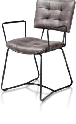 Julien, armstoel - zwart frame - Corsica - antraciet