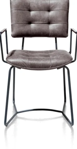Julien, armstoel - zwart frame - Corsica - antraciet