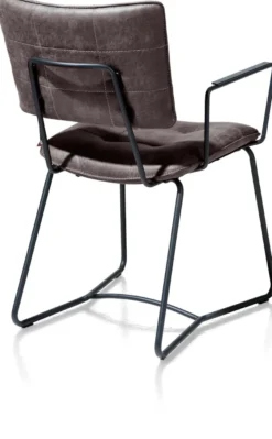 Julien, armstoel - zwart frame - Corsica - antraciet