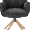 Juna, armstoel - eiken frame met relaxsysteem - draaibaar - stof Livigno - Antraciet