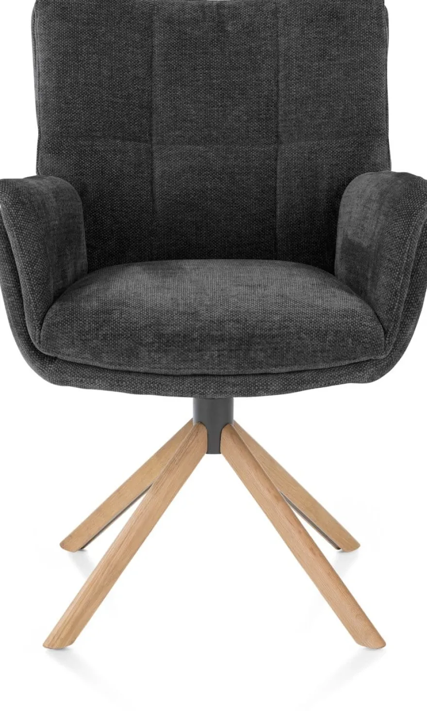 Juna, armstoel - eiken frame met relaxsysteem - draaibaar - stof Livigno - Antraciet