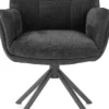 Juna, armstoel - grafiet frame met relaxsysteem - draaibaar - stof Livigno - Antraciet