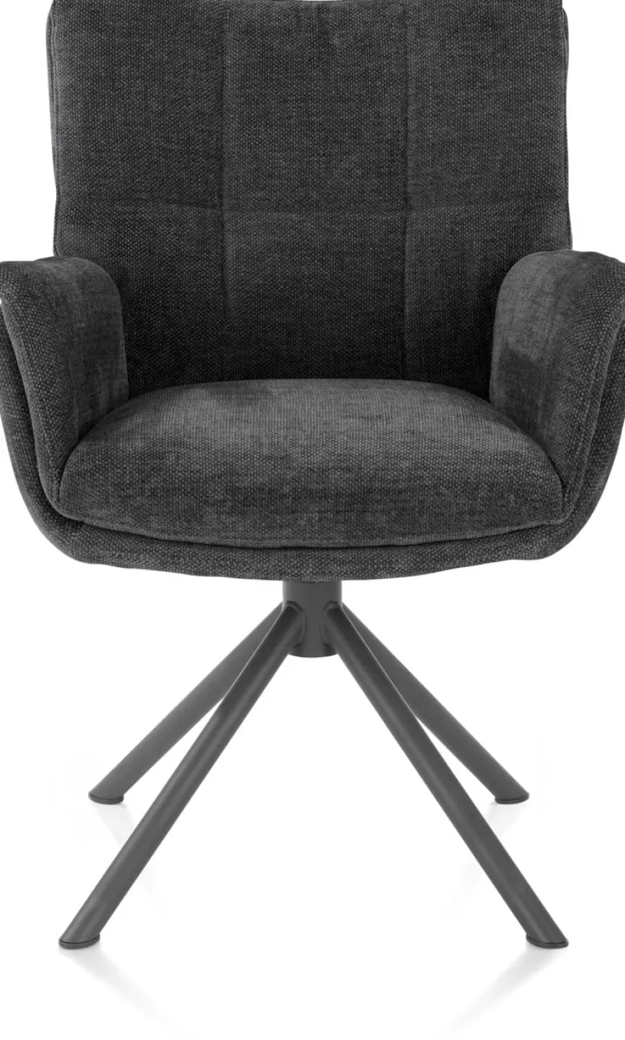 Juna, armstoel - grafiet frame met relaxsysteem - draaibaar - stof Livigno - Antraciet