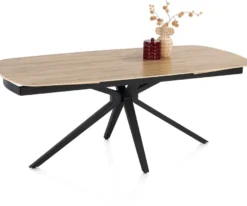Lattina, Uitschuiftafel 200 (+ 2 x 50 cm.) x 100 cm. - Ceramic oak natural