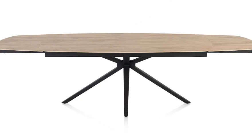 Lattina, Uitschuiftafel 200 (+ 2 x 50 cm.) x 100 cm. - Ceramic oak natural
