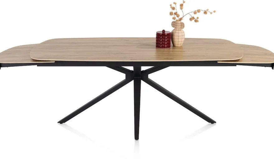 Lattina, Uitschuiftafel 200 (+ 2 x 50 cm.) x 100 cm. - Ceramic oak natural