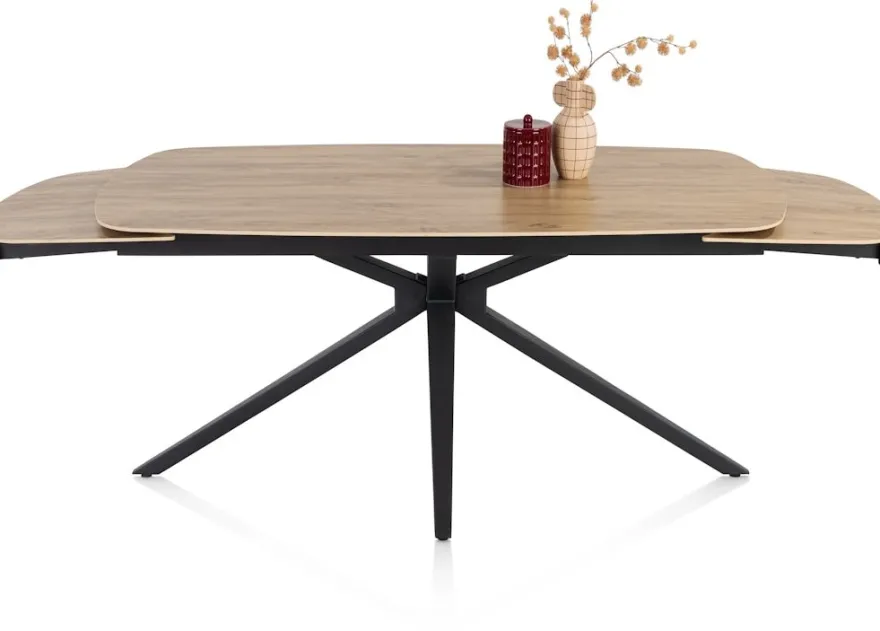 Lattina, Uitschuiftafel 170 (+ 2 x 40 cm.) x 100 cm. - Ceramic oak natural