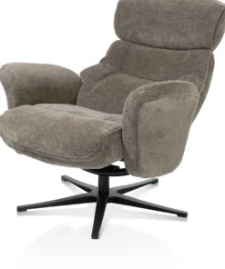 Lazaro, relaxfauteuil met poef - stof Livigno - bruin