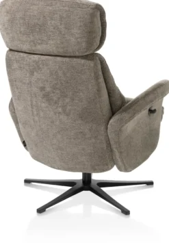 Lazaro, relaxfauteuil met poef - stof Livigno - bruin