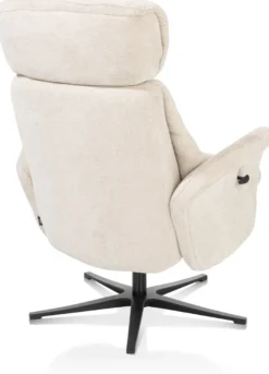 Lazaro, relaxfauteuil met poef - stof Livigno - bruin
