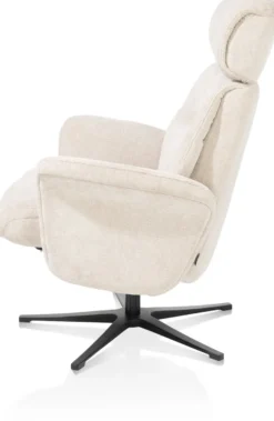Lazaro, relaxfauteuil met poef - stof Livigno - bruin