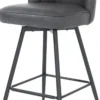 Leo, barstoel - frame rough off black (ROB) - draaibaar - stof Pala - Antraciet