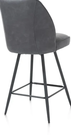 Leo, barstoel - frame rough off black (ROB) - draaibaar - stof Pala - Antraciet