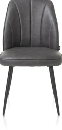Leo, eetkamerstoel - frame rough off black (ROB) - stof Pala - Antraciet
